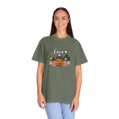Halloween Pumpkin Floral "Love" T-Shirt