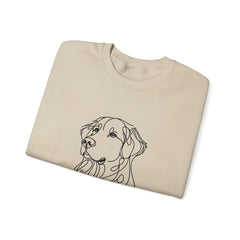 Dog Line Art Crewneck Sweatshirt — Personalized "Riley" Graphic
