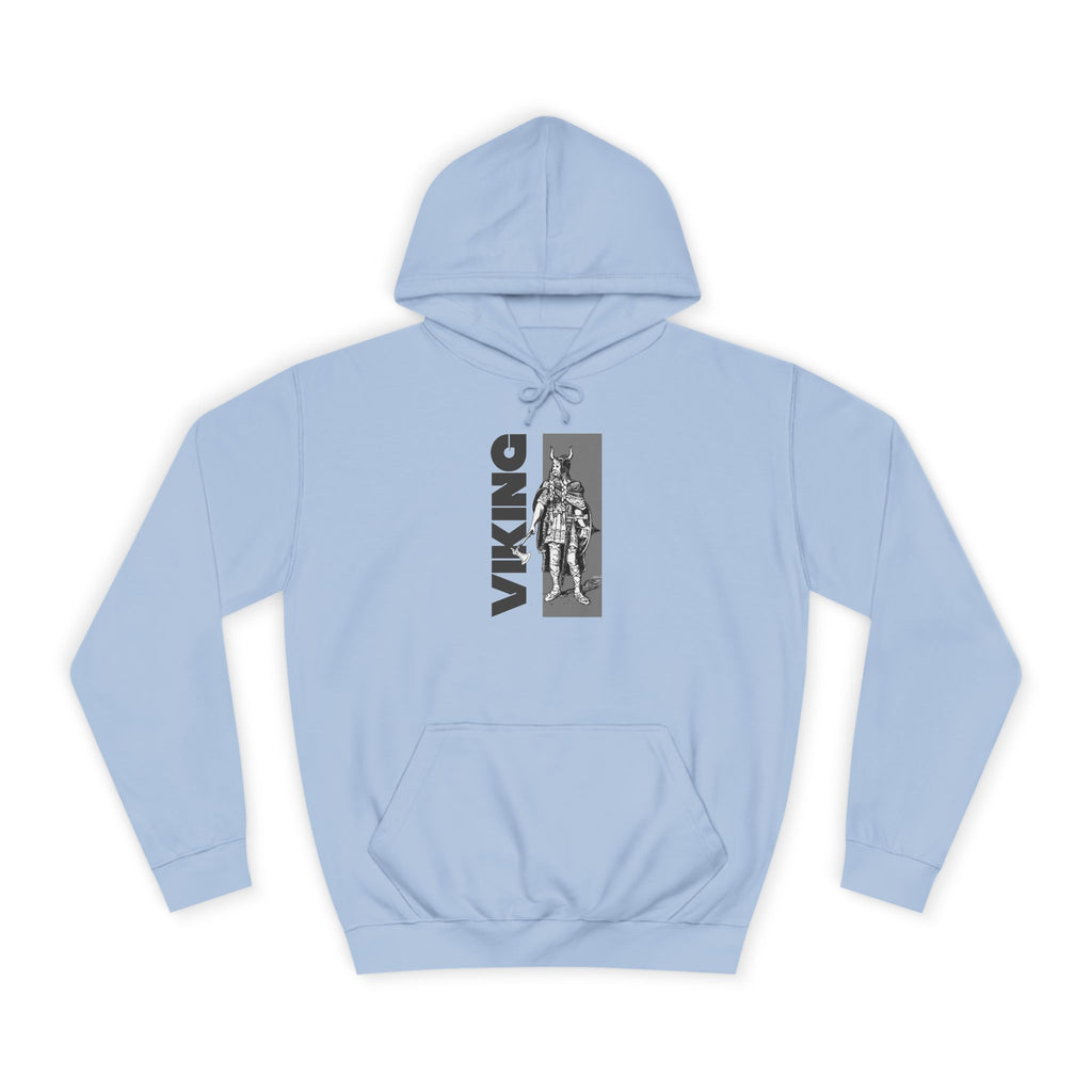 Viking Graphic Hoodie – Vertical 'VIKING' Text with Norse Warrior Design