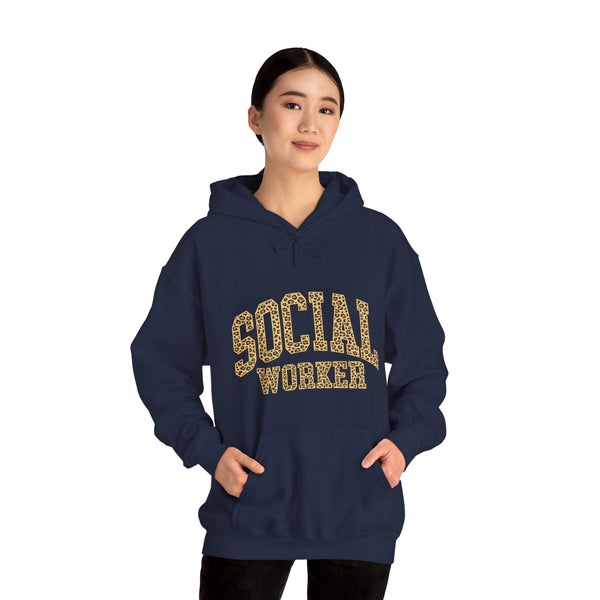 Social Worker Leopard Print Hoodie — Empowering, Stylish Gift for Social Workers
