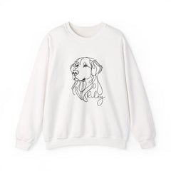 Dog Line Art Crewneck Sweatshirt — Personalized "Riley" Graphic