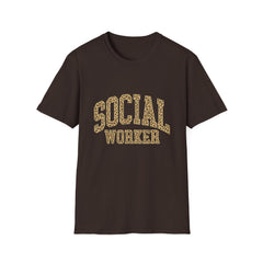 Social Worker Leopard Print T-Shirt