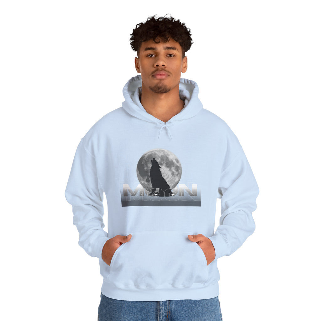 Hoodie — Moonlit Wolf Silhouette Hoodie (“MOON” Graphic)