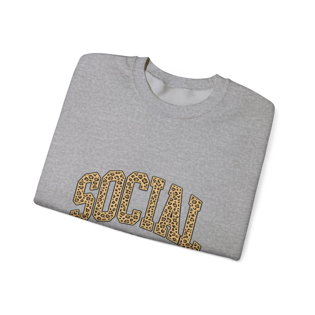 Social Worker Leopard Print Crewneck Sweatshirt