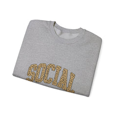 Social Worker Leopard Print Crewneck Sweatshirt