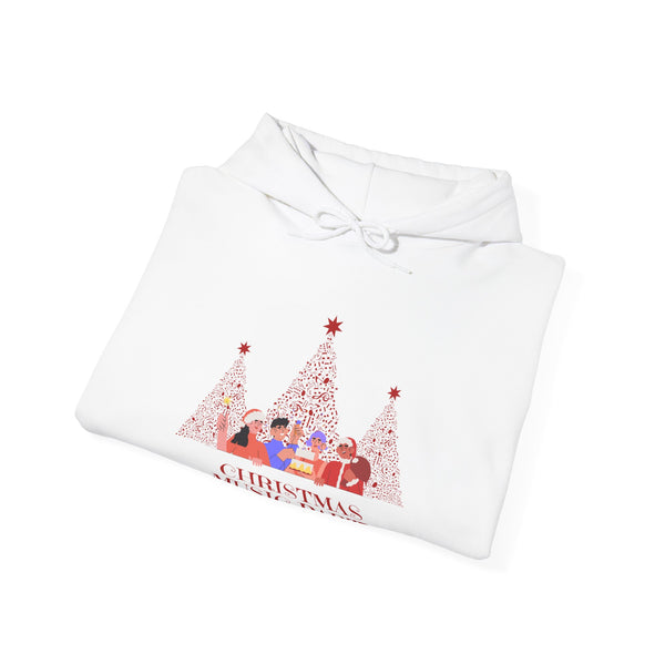 Christmas Music Party Hoodie — Festive Tree Carolers Holiday Sweatshirt