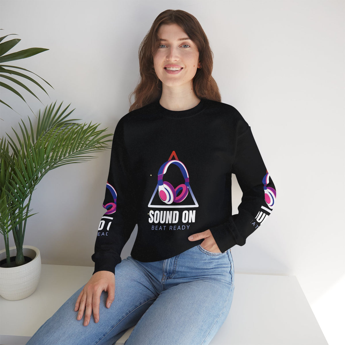 Headphones Crewneck Sweatshirt | Women Main image