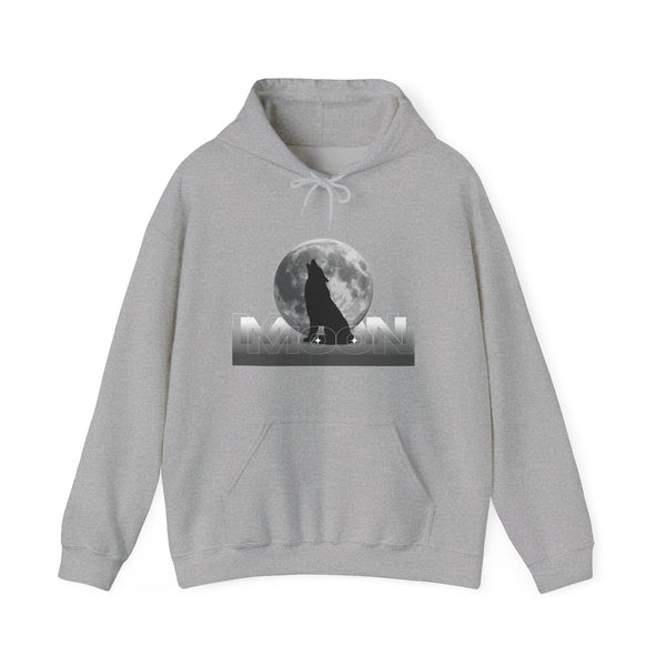 Hoodie — Moonlit Wolf Silhouette Hoodie (“MOON” Graphic)