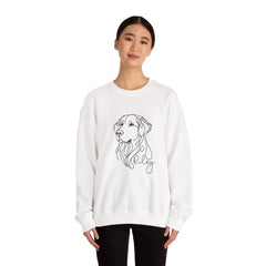 Dog Line Art Crewneck Sweatshirt — Personalized "Riley" Graphic