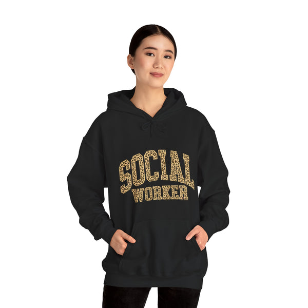 Social Worker Leopard Print Hoodie — Empowering, Stylish Gift for Social Workers