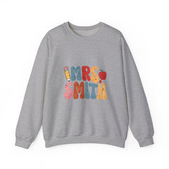 Mrs. Smith Teacher Sweatshirt — Cute Colorful Pencil & Apple Design