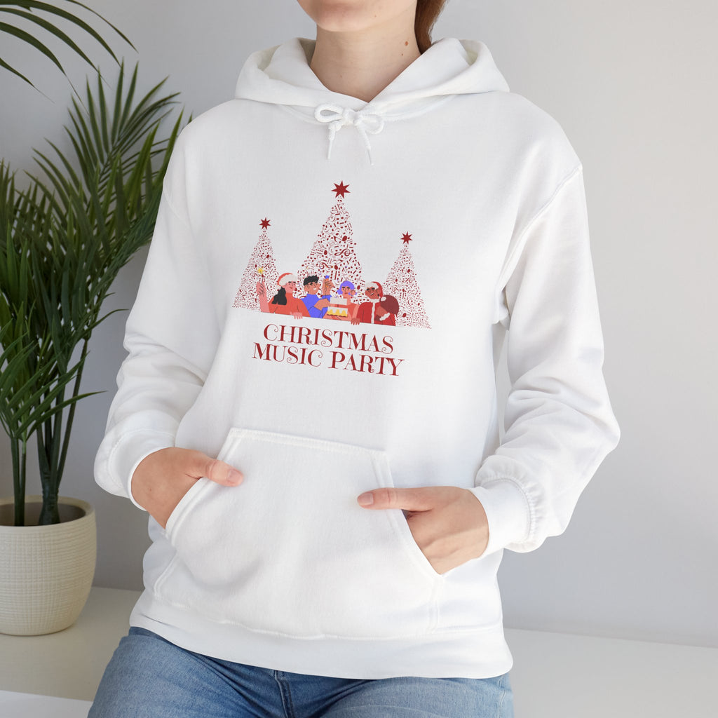 Christmas Music Party Hoodie — Festive Tree Carolers Holiday Sweatshirt