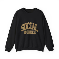 Social Worker Leopard Print Crewneck Sweatshirt