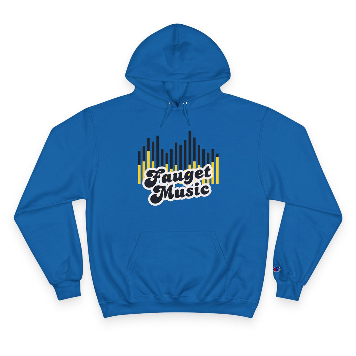 Faugel Music Hoodie — Vintage Soundwave Logo Champion-Style Pullover