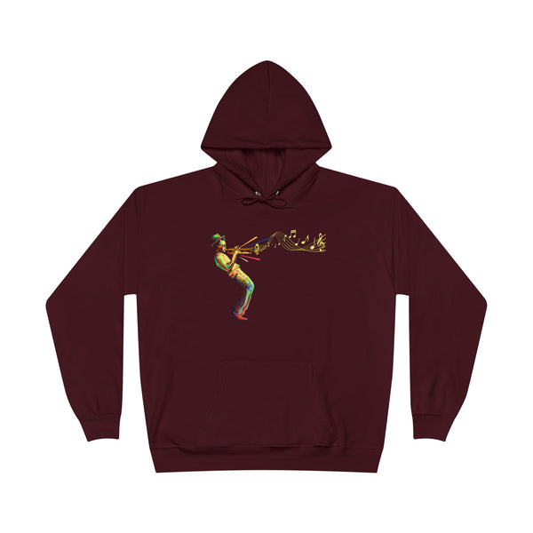 Trombone Player Graphic Hoodie — Vintage Jazz Musician Illustration Pullover