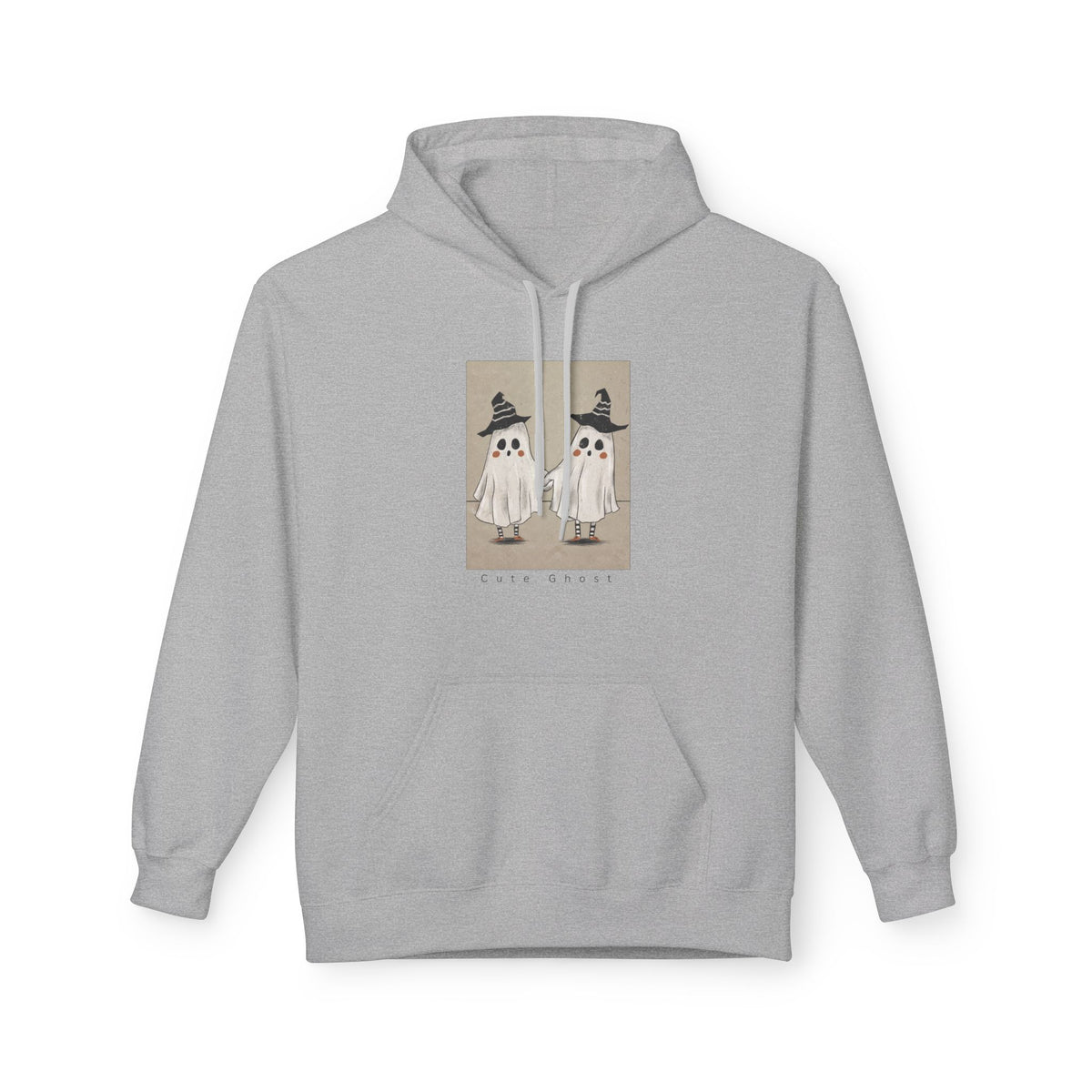 Halloween Ghosts Hoodie — Two Little Ghosts with Witch Hats Graphic