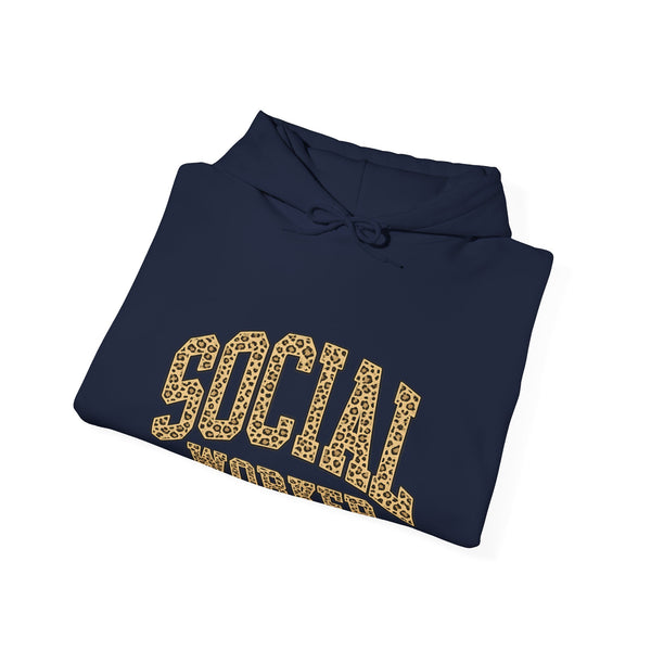 Social Worker Leopard Print Hoodie — Empowering, Stylish Gift for Social Workers