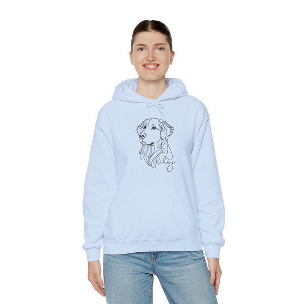 Dog Sketch Hoodie - Personalized 'Riley' Line Art Pet Portrait Sweatshirt