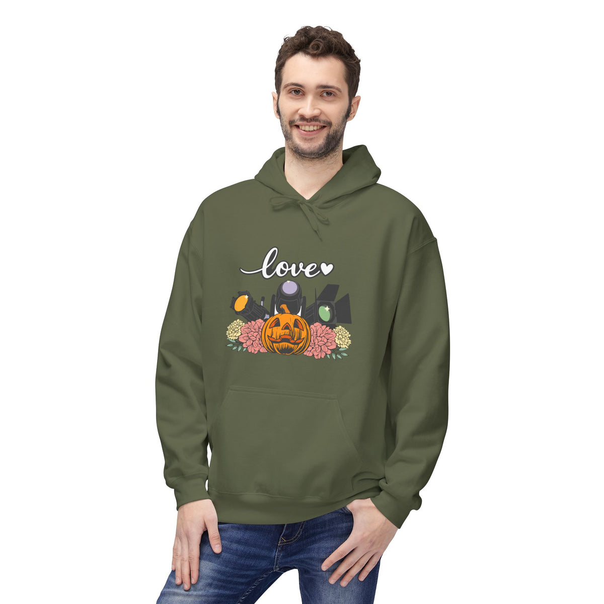 Halloween Pumpkin Floral Hoodie