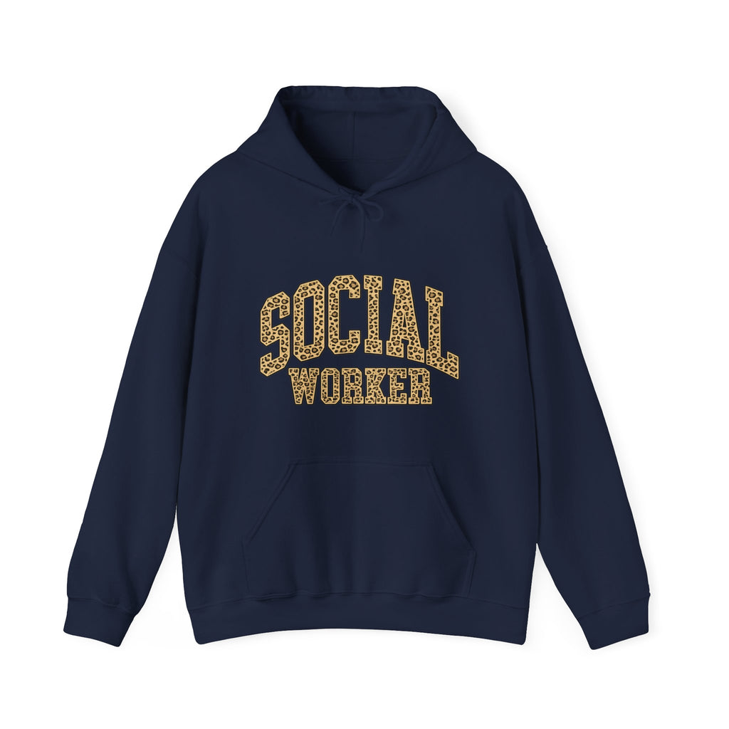Social Worker Leopard Print Hoodie — Empowering, Stylish Gift for Social Workers
