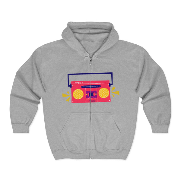 Retro Boombox Zip Hoodie