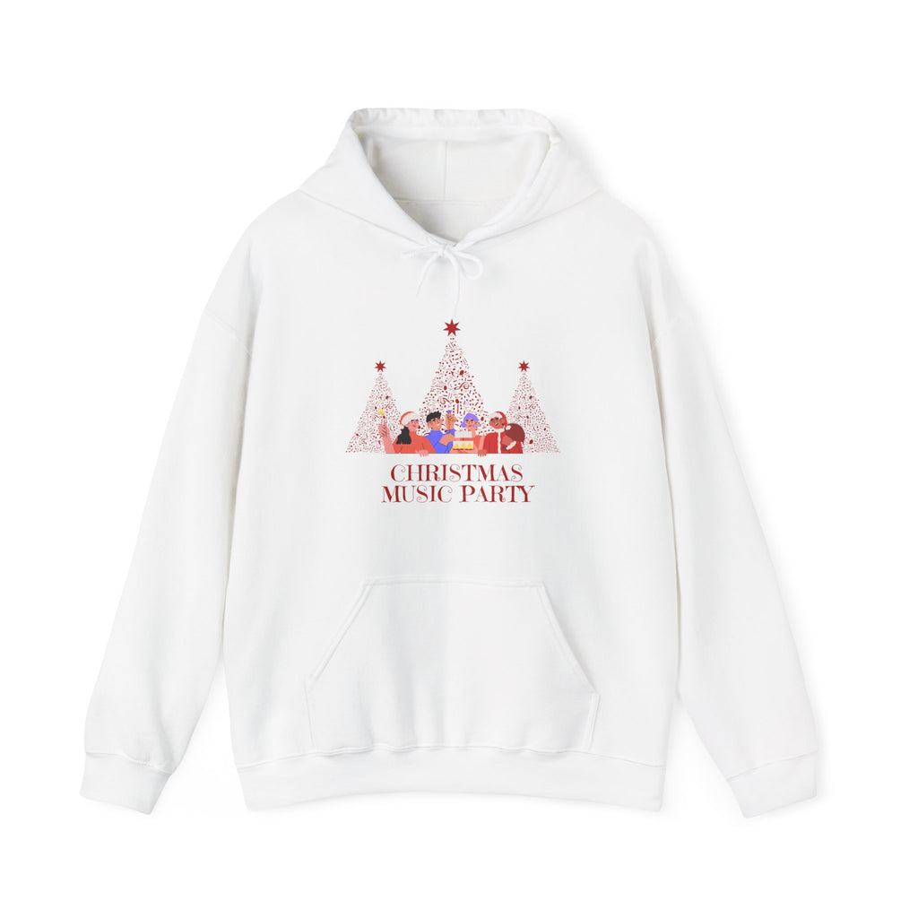 Christmas Music Party Hoodie — Festive Tree Carolers Holiday Sweatshirt