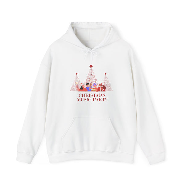 Christmas Music Party Hoodie — Festive Tree Carolers Holiday Sweatshirt