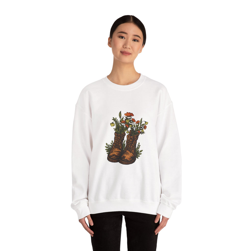 Floral Cowboy Boots Crewneck Sweatshirt