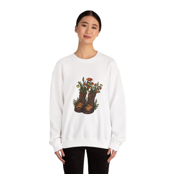 Floral Cowboy Boots Crewneck Sweatshirt