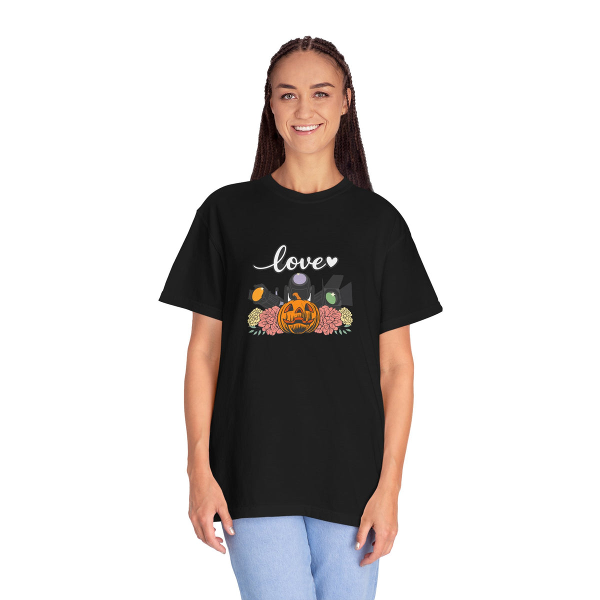 Halloween Pumpkin Floral "Love" T-Shirt