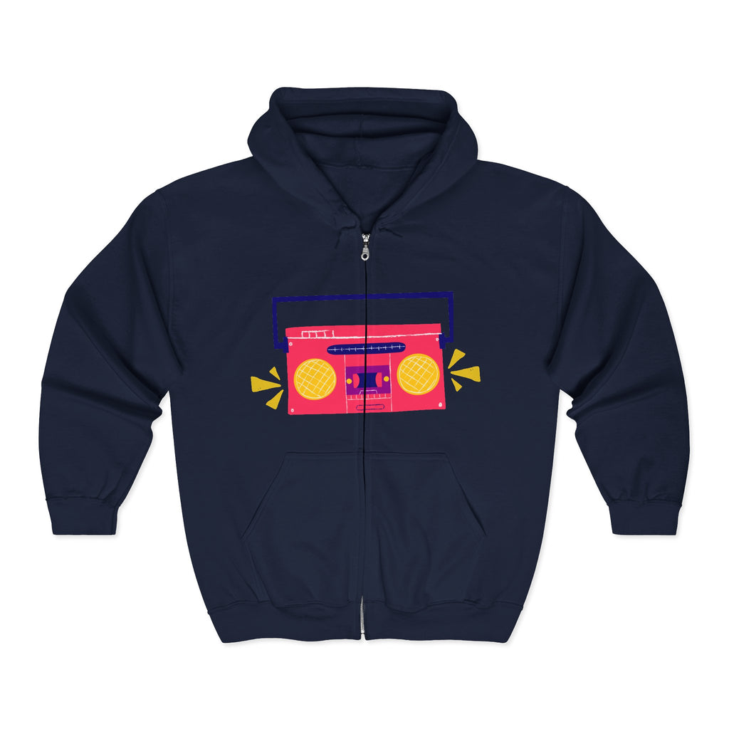 Retro Boombox Zip Hoodie