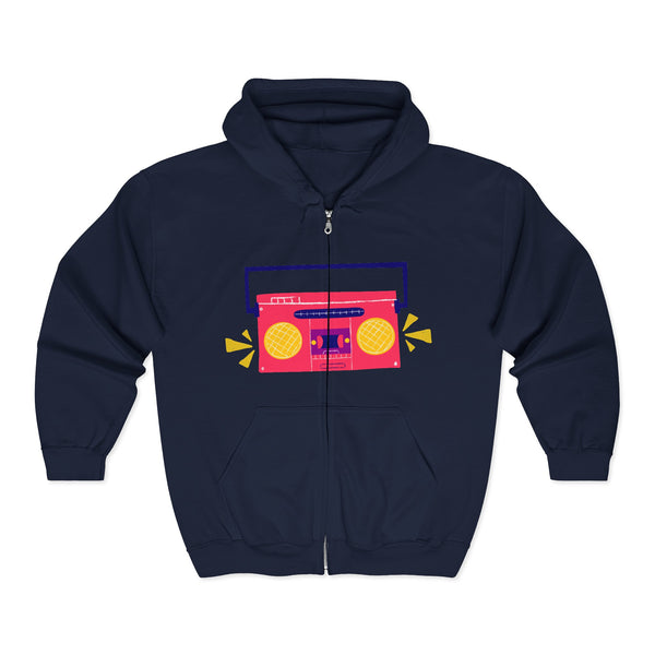 Retro Boombox Zip Hoodie