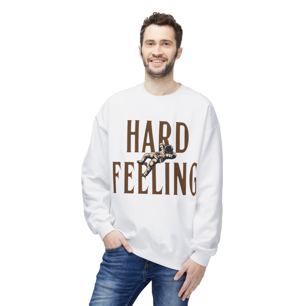 Crewneck Sweatshirt — "Hard Feeling" Floral Graphic