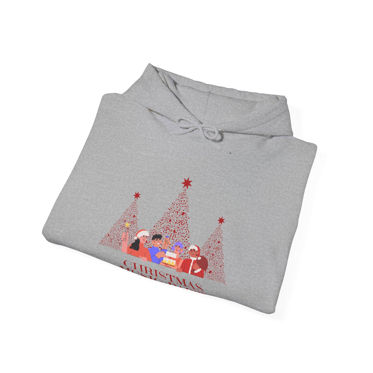 Christmas Music Party Hoodie — Festive Tree Carolers Holiday Sweatshirt