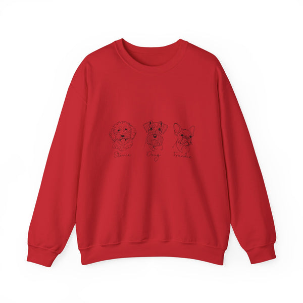 Crewneck Sweatshirt — Minimal Dog Sketches (Snoopy, Charlie, Friends)