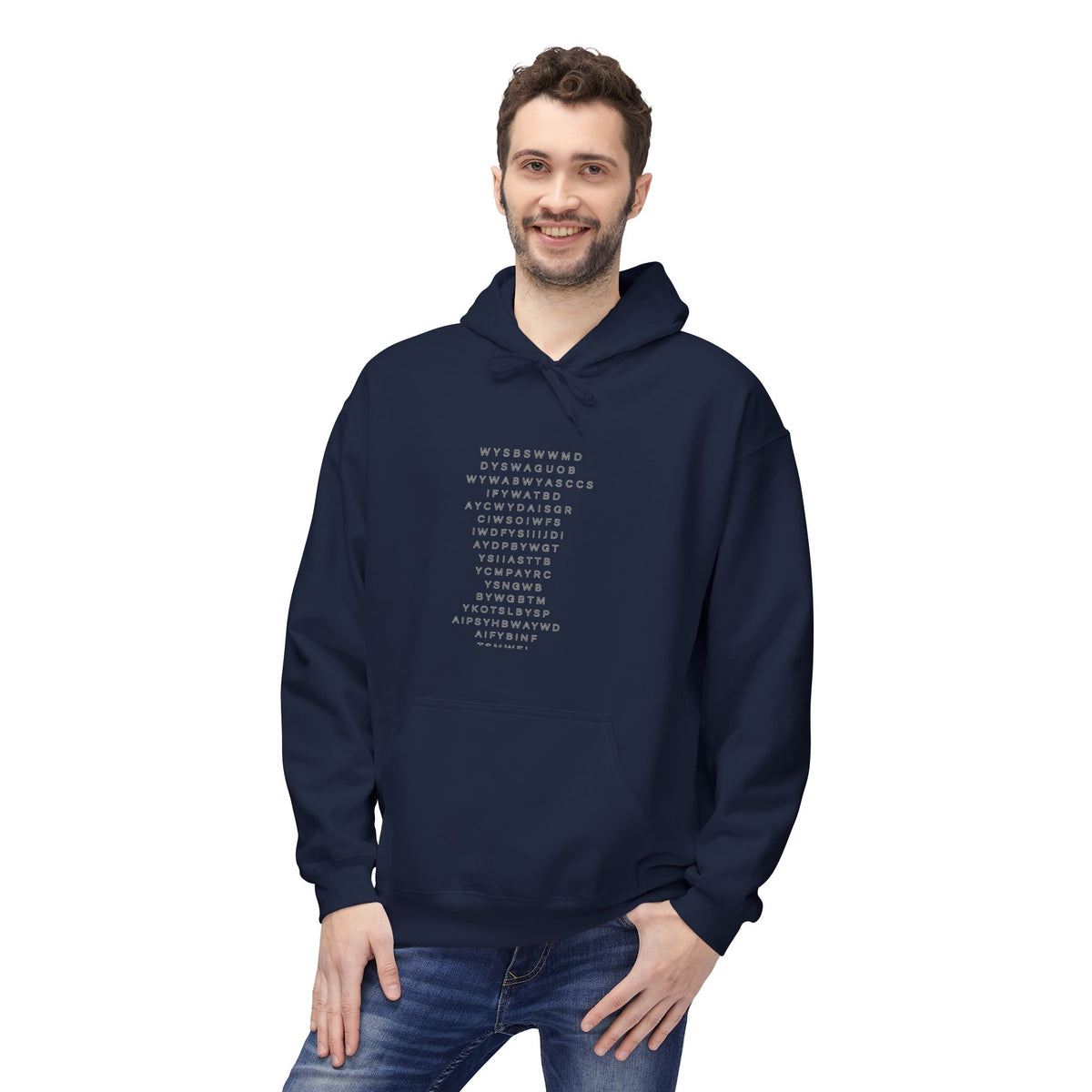 Minimalist Text Cross Hoodie
