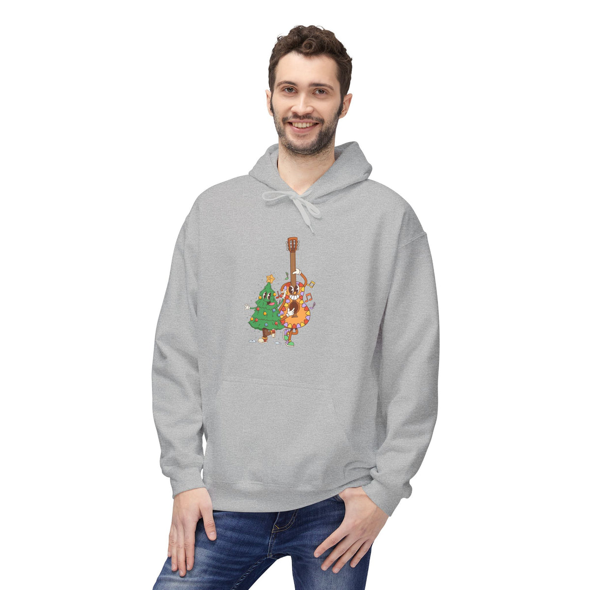Holiday Bass & Tree Hoodie — Funny Christmas Musician
