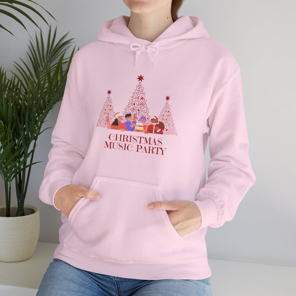 Christmas Music Party Hoodie — Festive Tree Carolers Holiday Sweatshirt