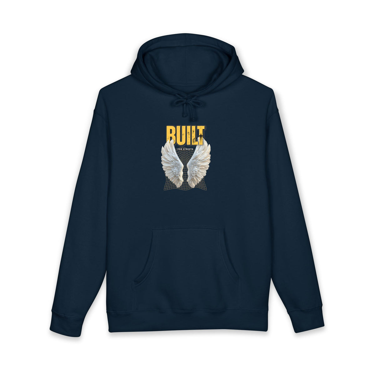Hoodie — "Built" Angel Wings Graphic Pullover Main image