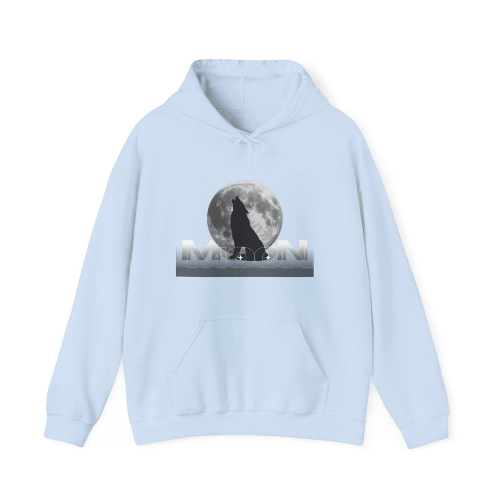 Hoodie — Moonlit Wolf Silhouette Hoodie (“MOON” Graphic)