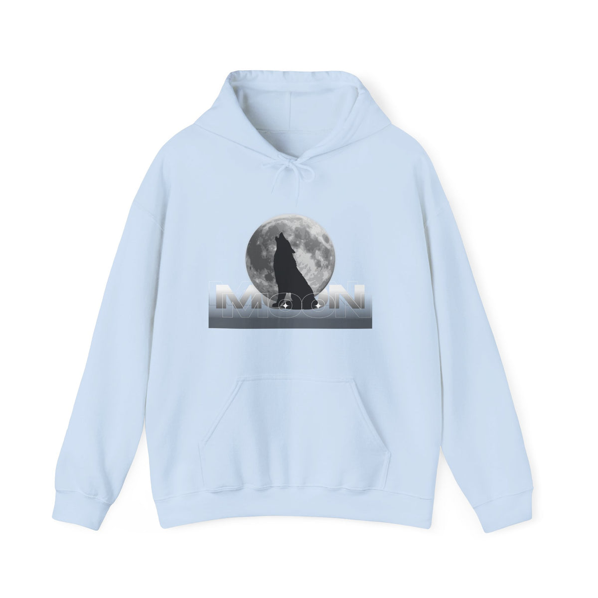 Hoodie — Moonlit Wolf Silhouette Hoodie (“MOON” Graphic)