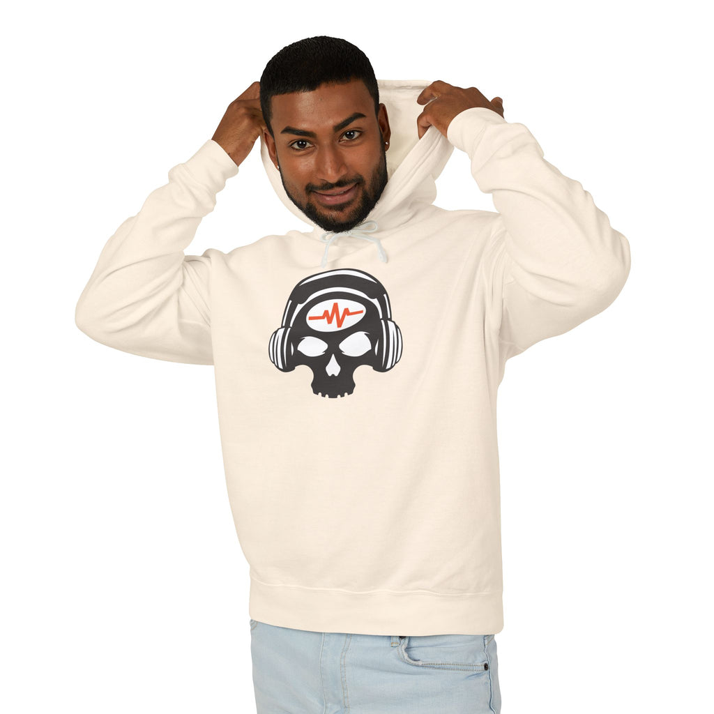 Skull Headphones Hoodie — DJ / Music Lover Lightweight Pullover