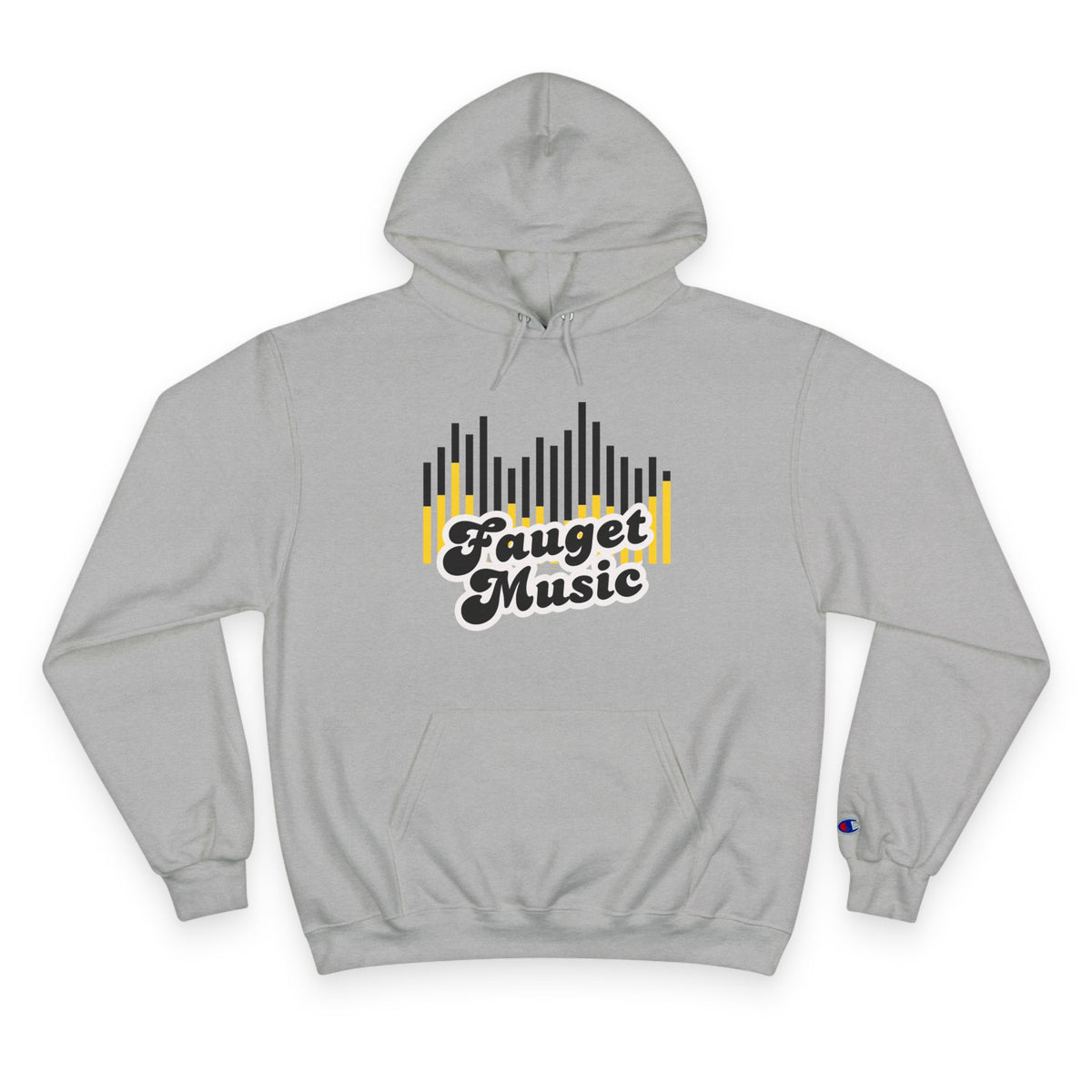 Faugel Music Hoodie — Vintage Soundwave Logo Champion-Style Pullover
