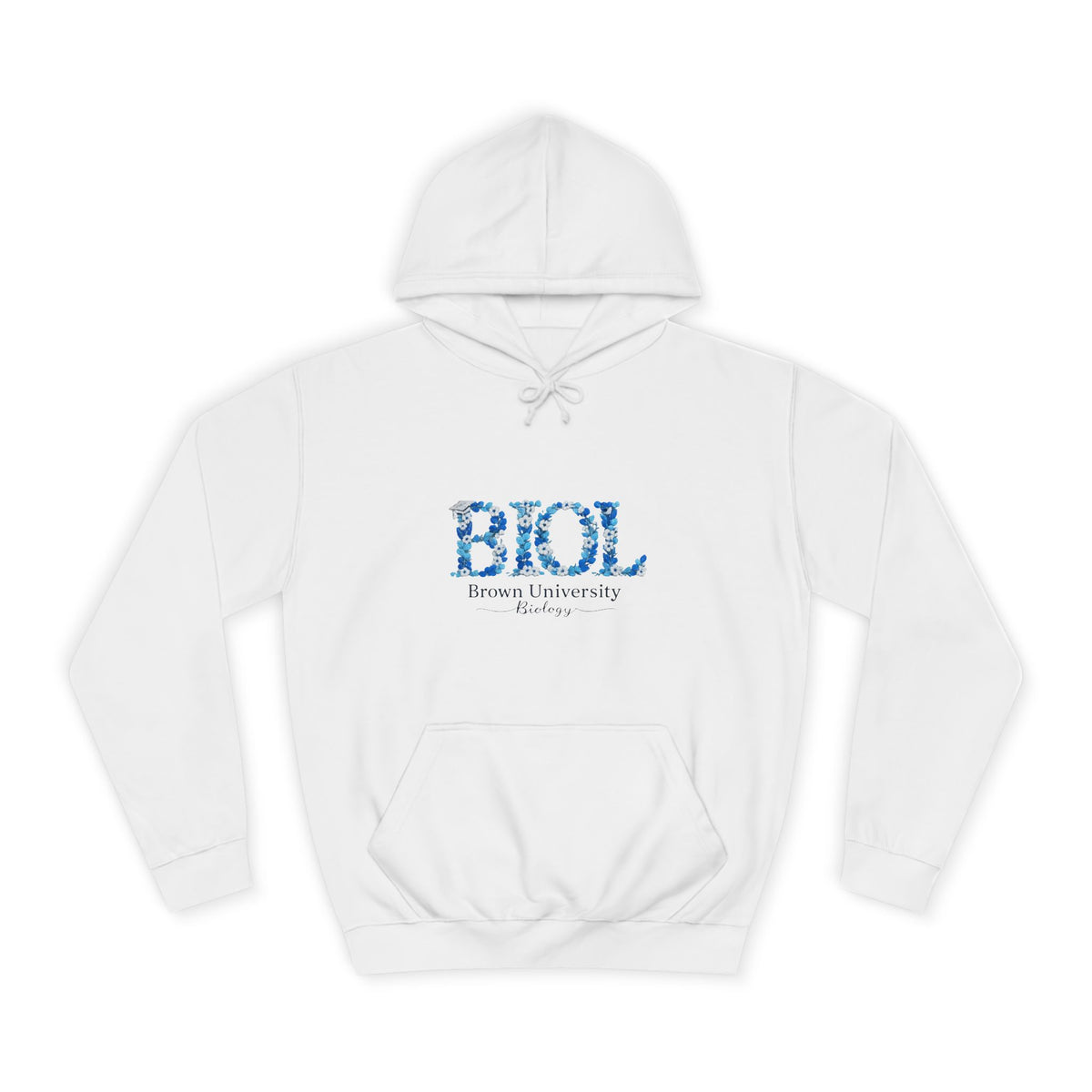 Biol Hoodie — Floral Blue BIOL College Hoodie for Biology Students