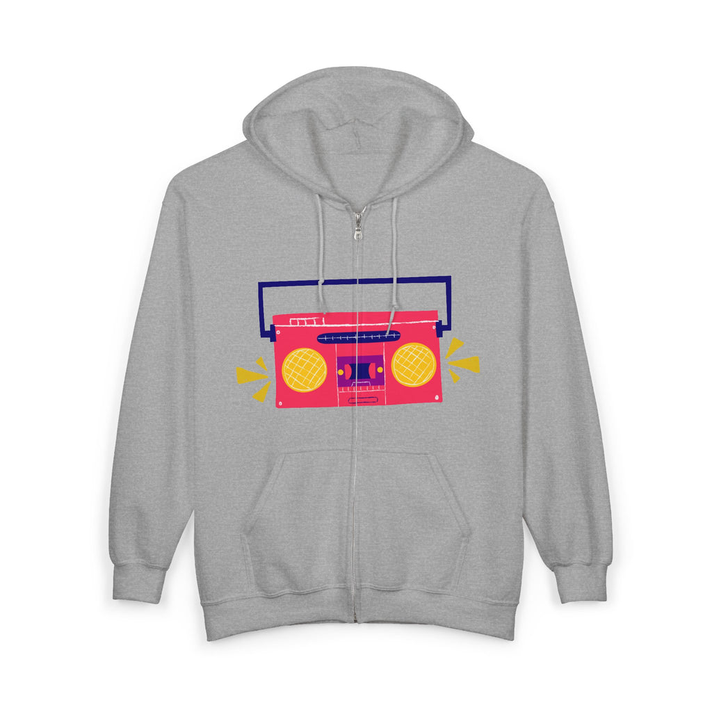 Retro Boombox Zip Hoodie