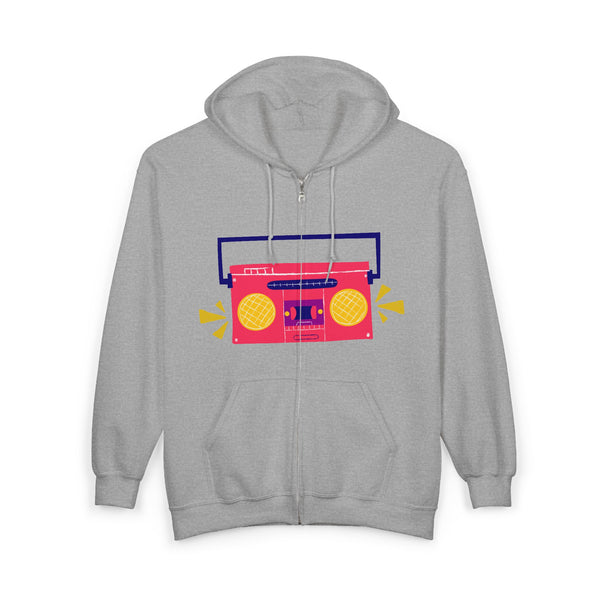 Retro Boombox Zip Hoodie