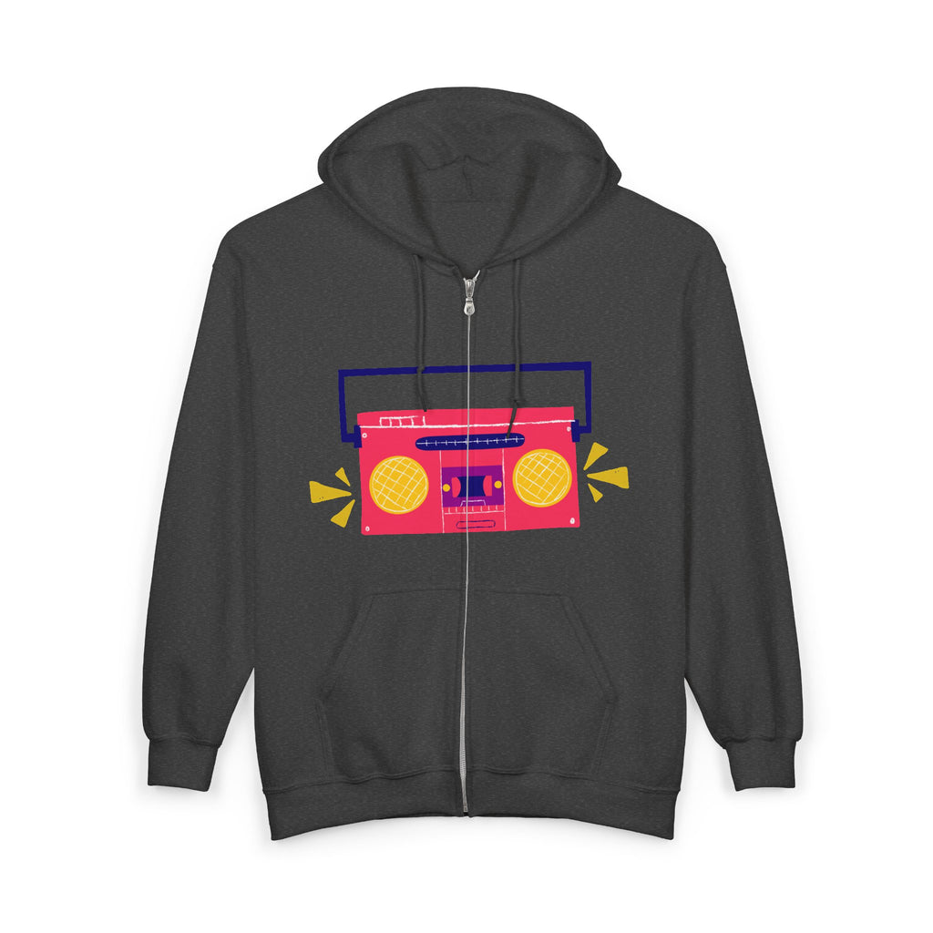 Retro Boombox Zip Hoodie