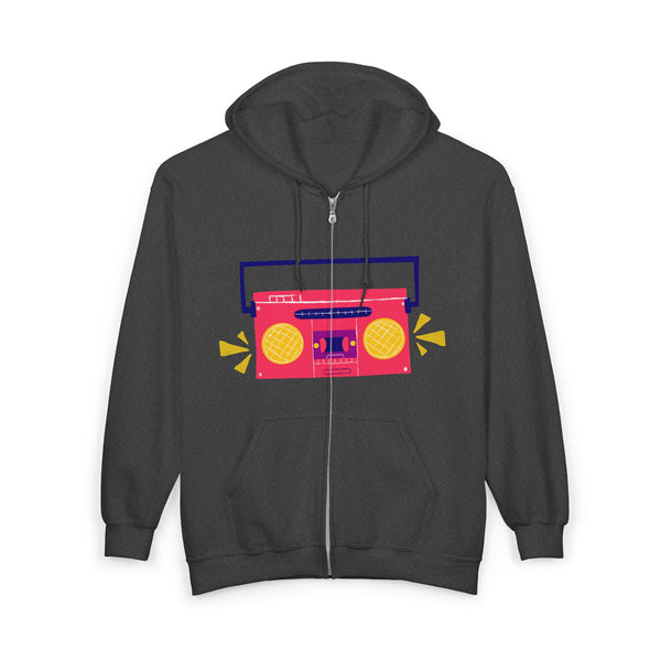 Retro Boombox Zip Hoodie