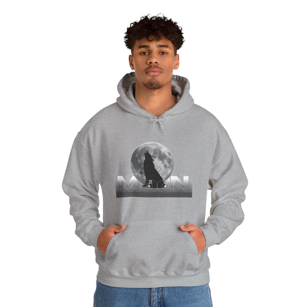 Hoodie — Moonlit Wolf Silhouette Hoodie (“MOON” Graphic)