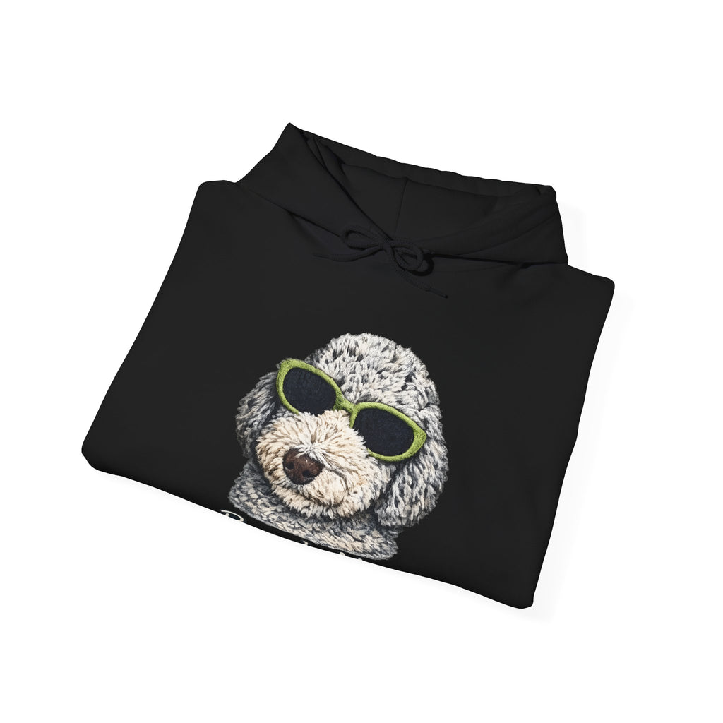 Roma’s Mom Hoodie – Cute Dog Portrait with Sunglasses, Funny Pet Mom Sweatshirt